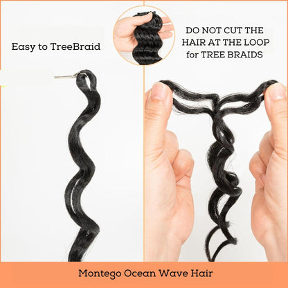 Hi-Grade Synthetic Montego Ocean Wave Hair for Tree Braids ( Pro Length - DO NOT CUT) 