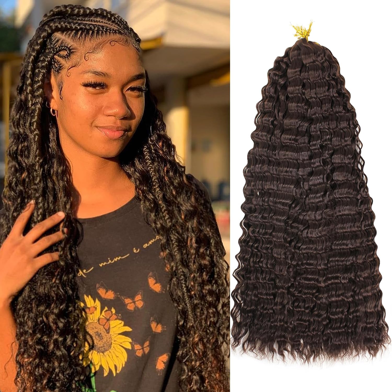 Hi-Grade Synthetic Hawaiian Deep Wave Hair for Tree Braids 