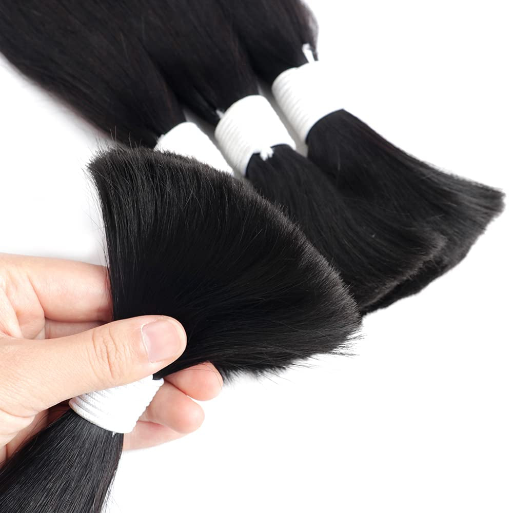 HUMAN Straight Bulk Hair for Tree Braids (22 Inch)